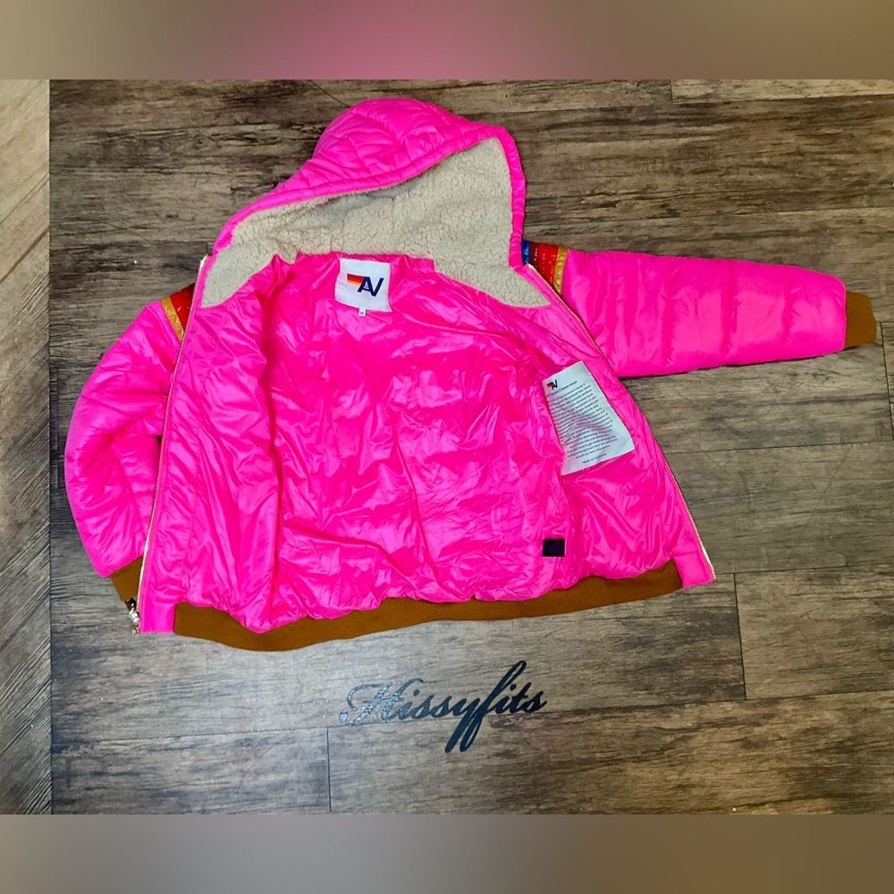 Aviator Nation Pink 5 Stripes Trekker Jacket sz 14 - Picture 3 of 13